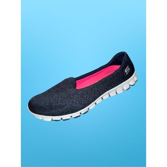 SKECHERS Women's Slip-on EZ Flex Breaktime Navy White Memory Foam Size 6 - Picture 4 of 7